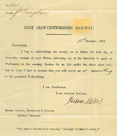 EGR 1861 letter