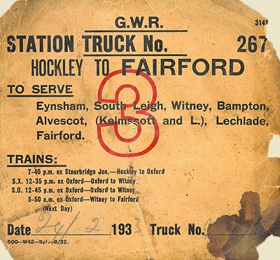 GWR Station truck label