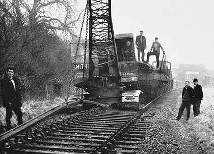 Last section of rail being lifted on the EGR in 1965