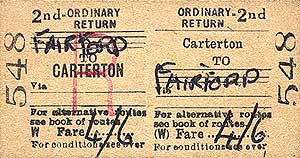 Carterton to Fairford ticket on thelast day of passenger services - 16 June 1962