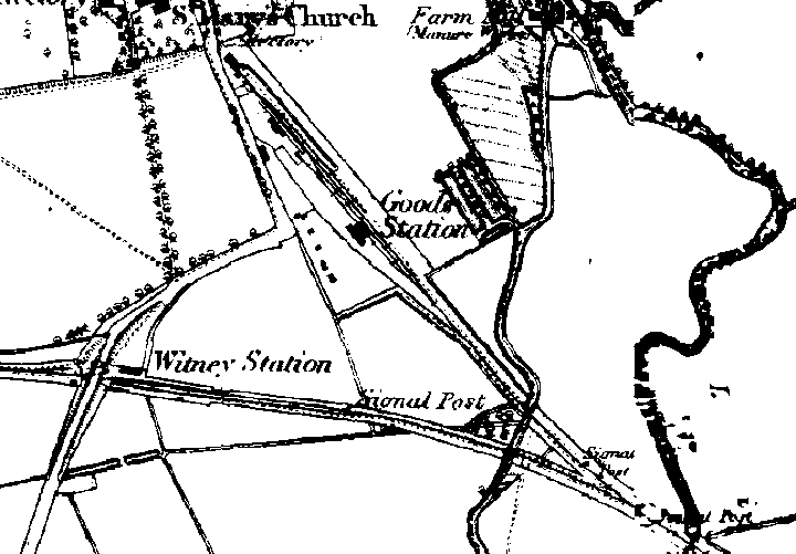 19th Century map of the railway at Witney