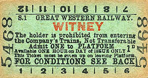 Witney platform ticket